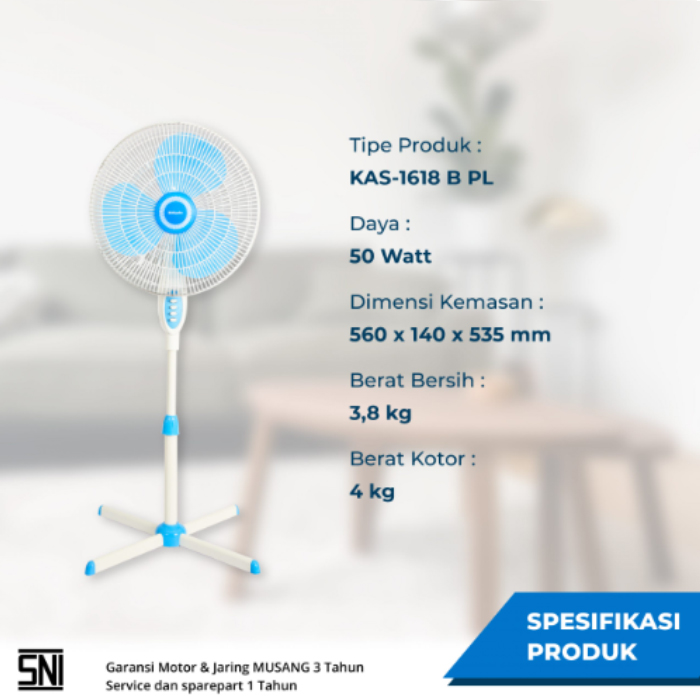 Miyako Standing Fan 16" Plastik - KAS1618BPL